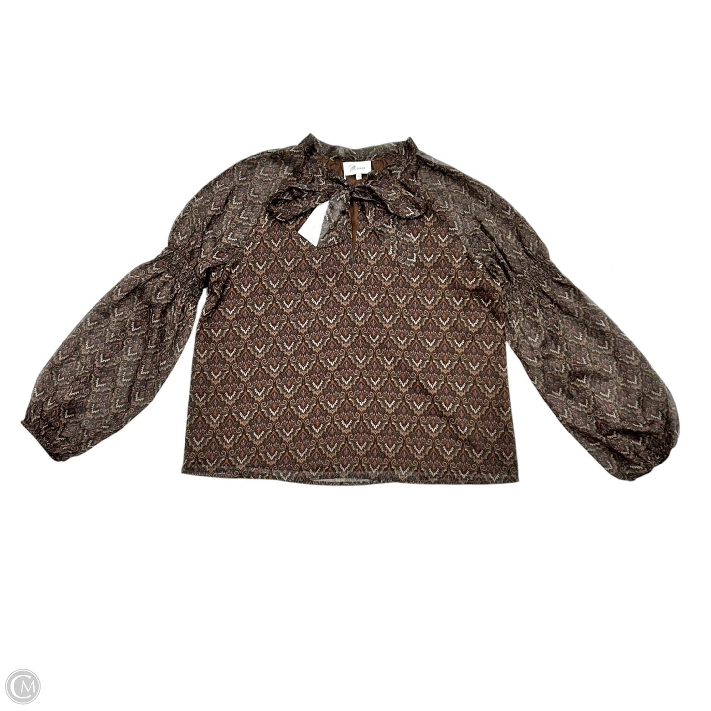 Top Long Sleeve By J Flower In Brown, Size: S