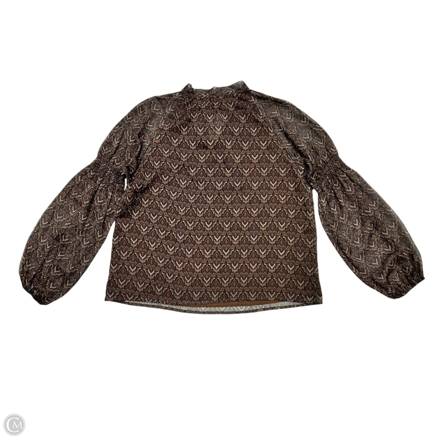 Top Long Sleeve By J Flower In Brown, Size: S