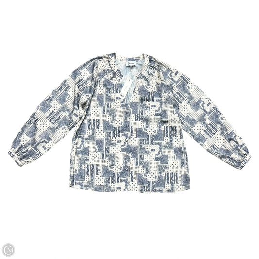 Top Long Sleeve By J Flower In Blue & White, Size: S