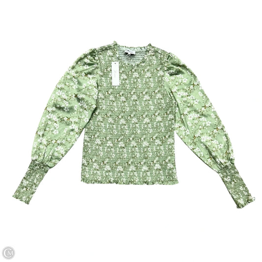 Top Long Sleeve By J Flower In Green & White, Size: S