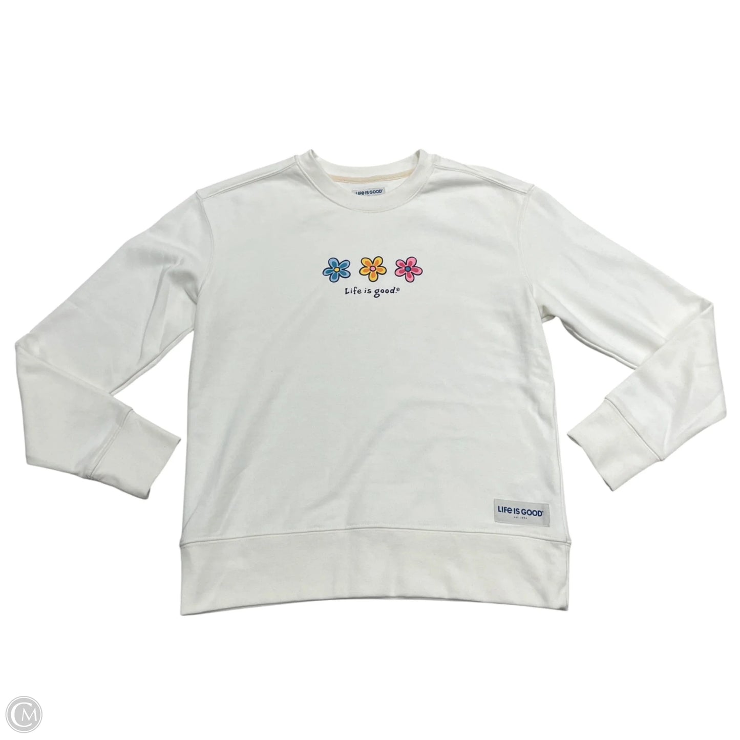 Sweatshirt Crewneck By Life Is Good In White, Size: S