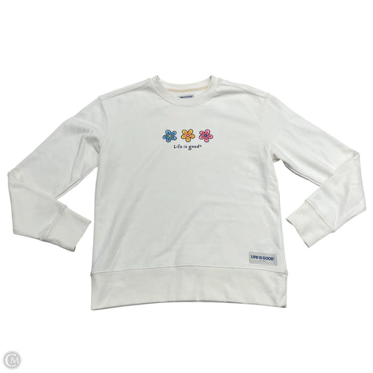 Sweatshirt Crewneck By Life Is Good In White, Size: S
