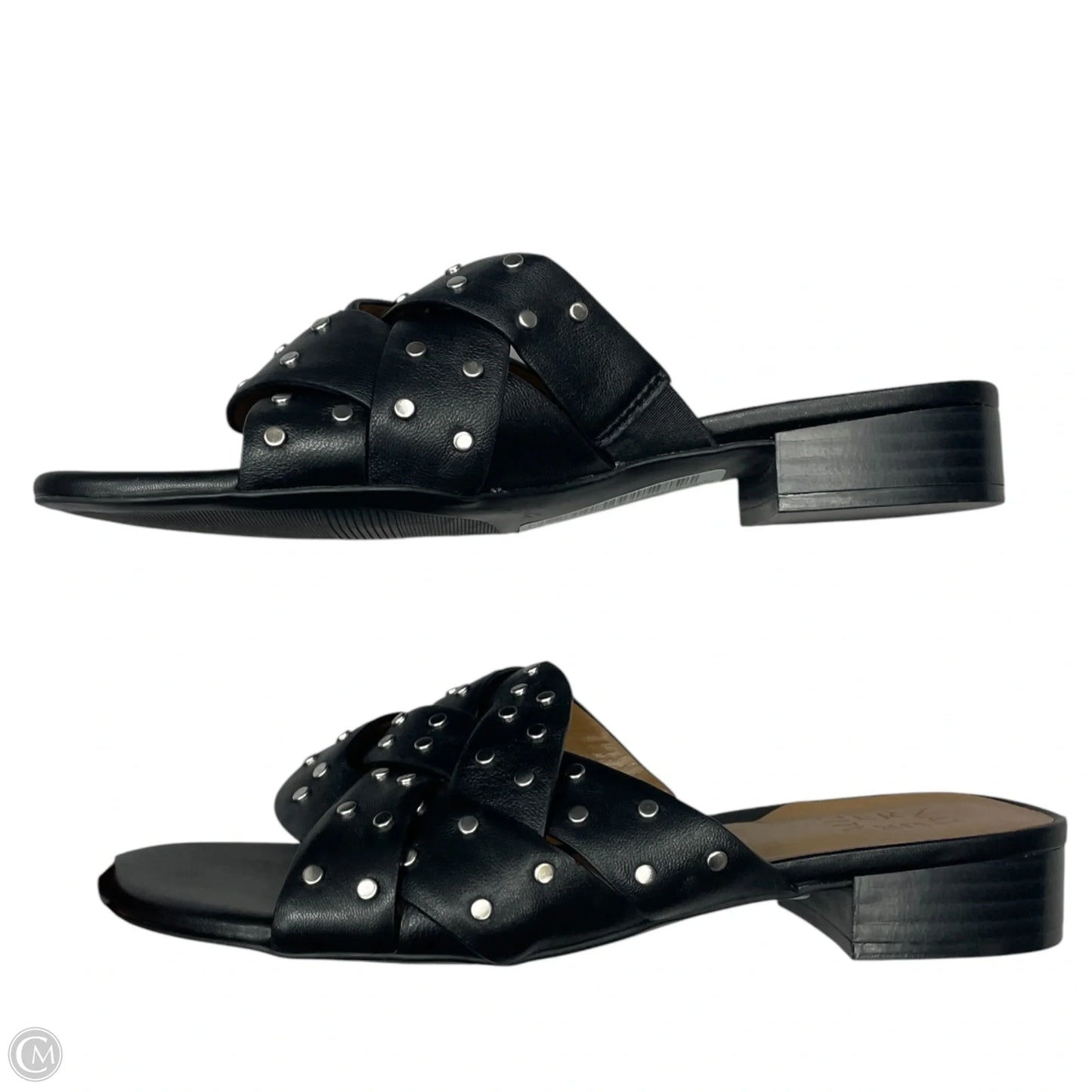 Sandals Flats By Naturalizer In Black & Silver, Size: 8