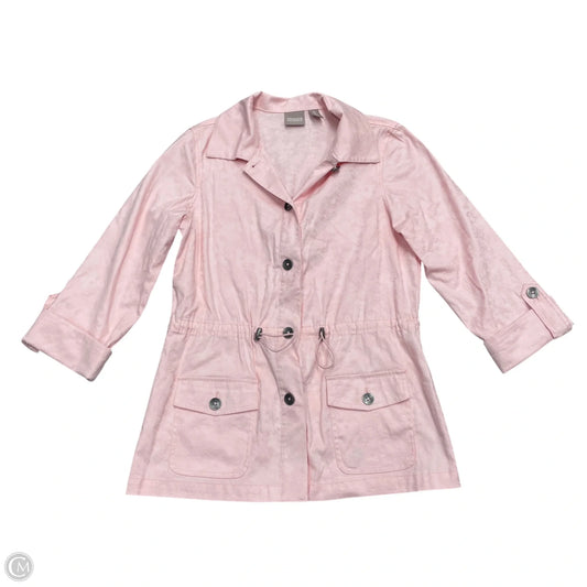 Jacket Shirt By Chicos In Pink, Size: S