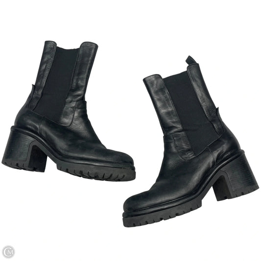 Boots Mid-calf Heels By Anthropologie In Black, Size: 9.5