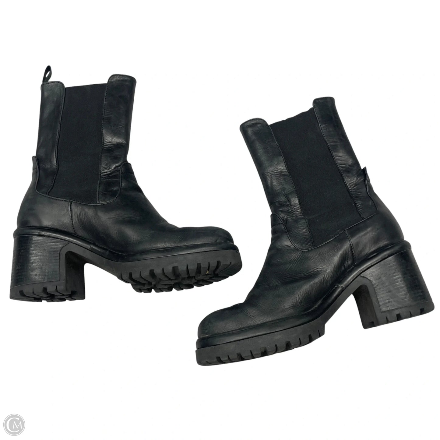 Boots Mid-calf Heels By Anthropologie In Black, Size: 9.5