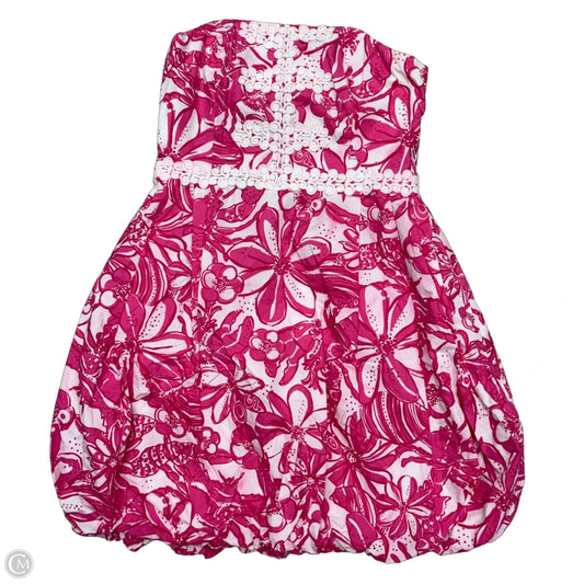 Dress Designer By Lilly Pulitzer In Pink & White, Size: M