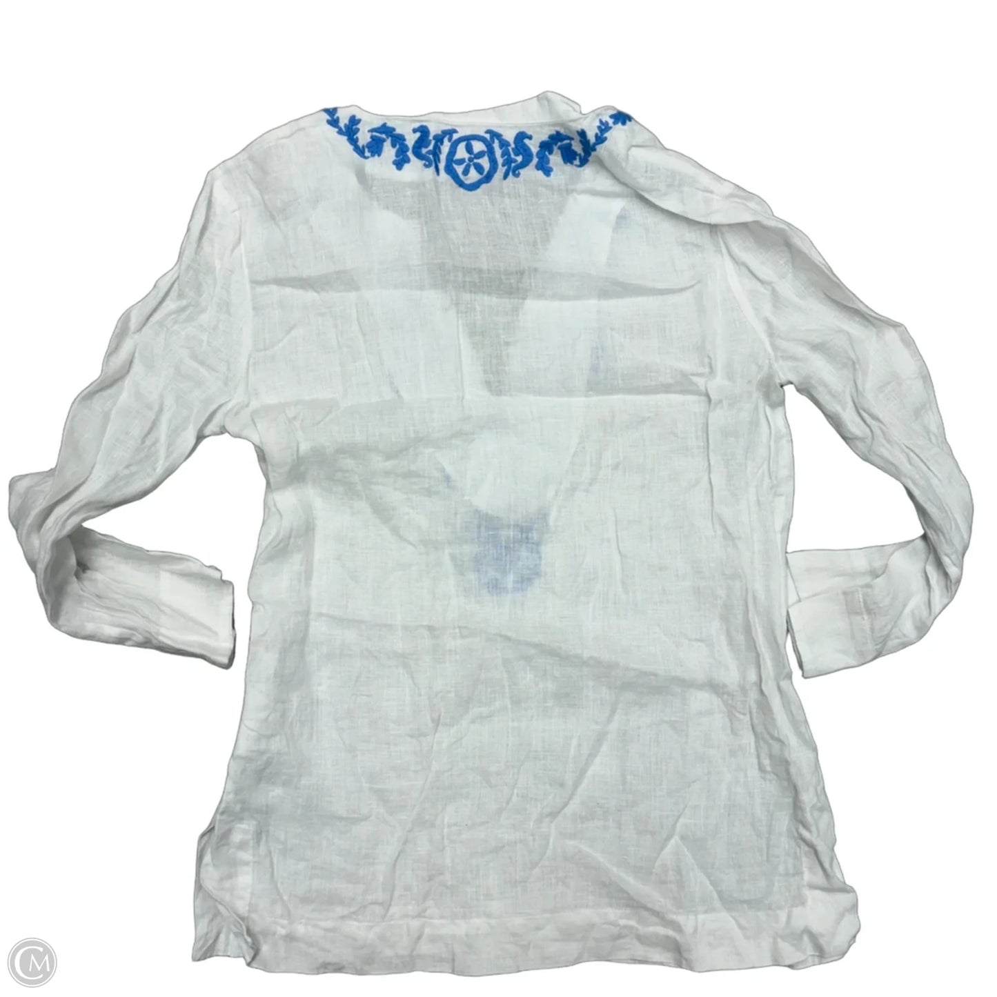 Top Long Sleeve Designer By Lilly Pulitzer In Blue & White, Size: Xs