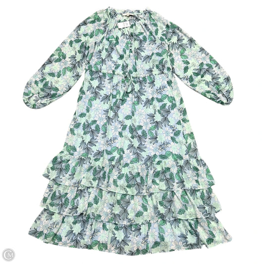 Dress Casual Maxi By Loft In Blue & Green, Size: L