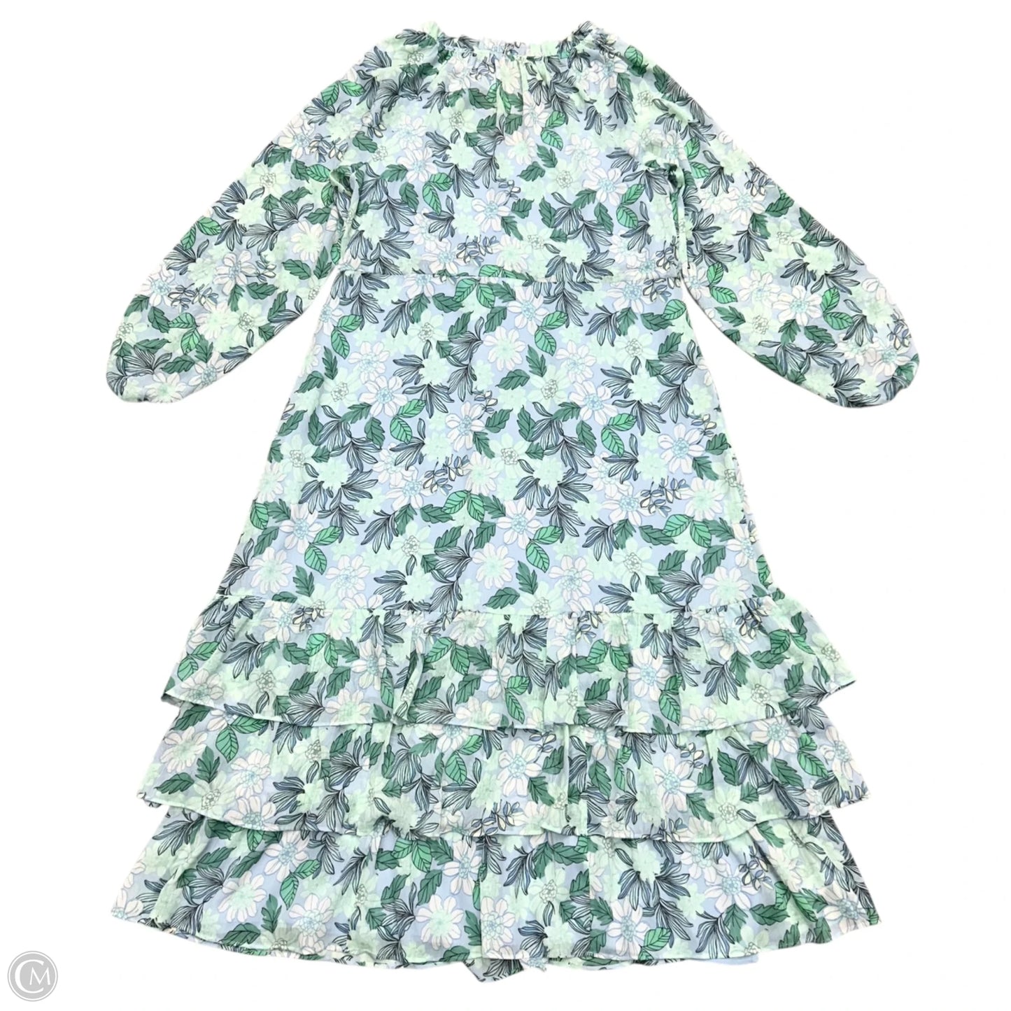 Dress Casual Maxi By Loft In Blue & Green, Size: L