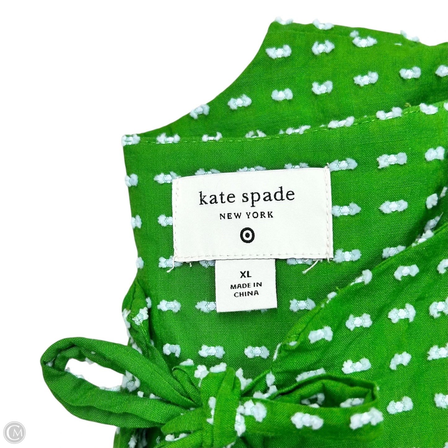 Top Short Sleeve By Target x Kate Spade In Green & White, Size: Xl