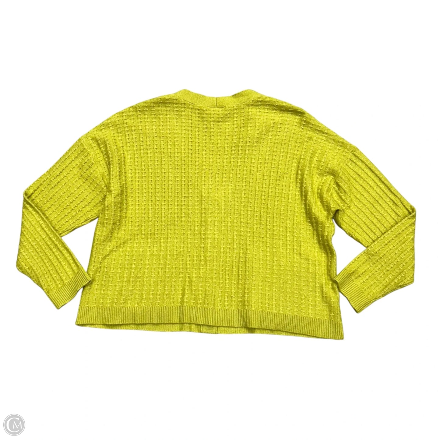 Sweater Cardigan By Loft In Chartreuse, Size: Xl