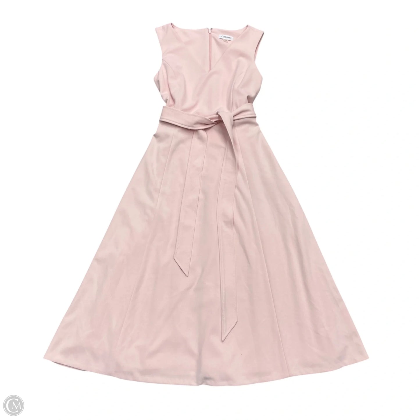 Dress Casual Midi By Calvin Klein In Pink, Size: M