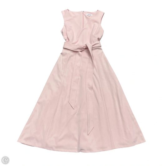 Dress Casual Midi By Calvin Klein In Pink, Size: M