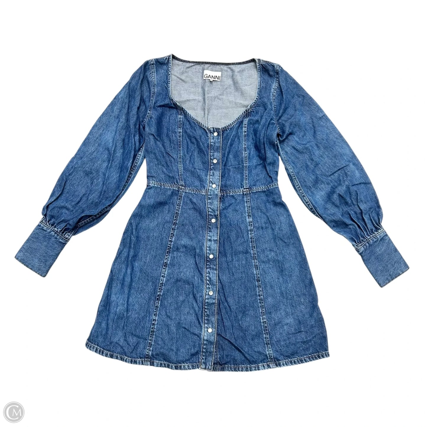 Dress Casual Short By Ganni In Blue Denim, Size: S