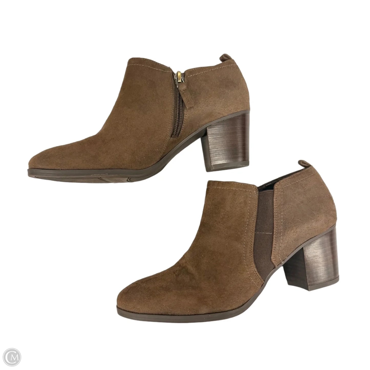Boots Ankle Heels By Franco Sarto In Brown, Size: 7.5