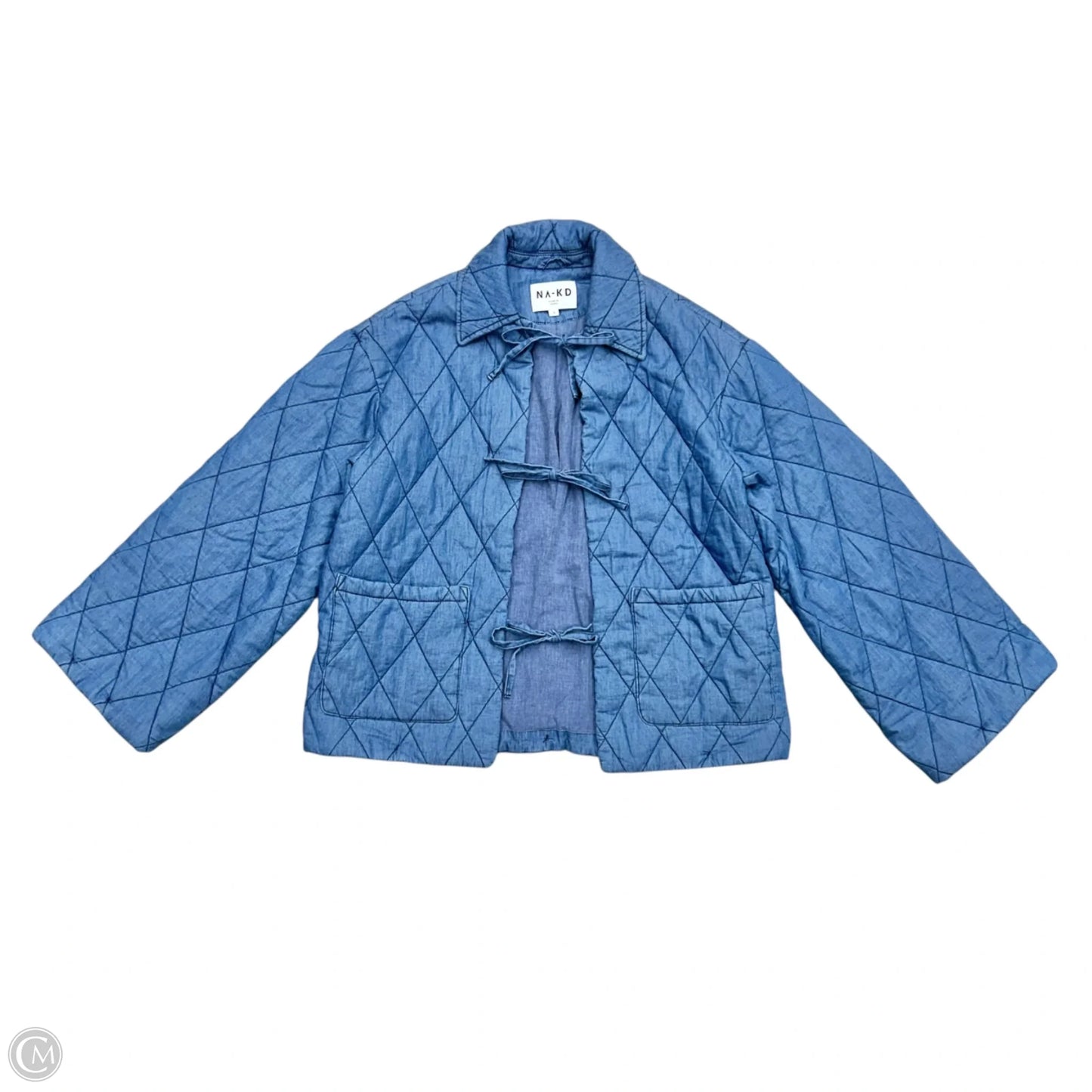 Jacket Puffer & Quilted By Na-kd In Blue Denim, Size: S