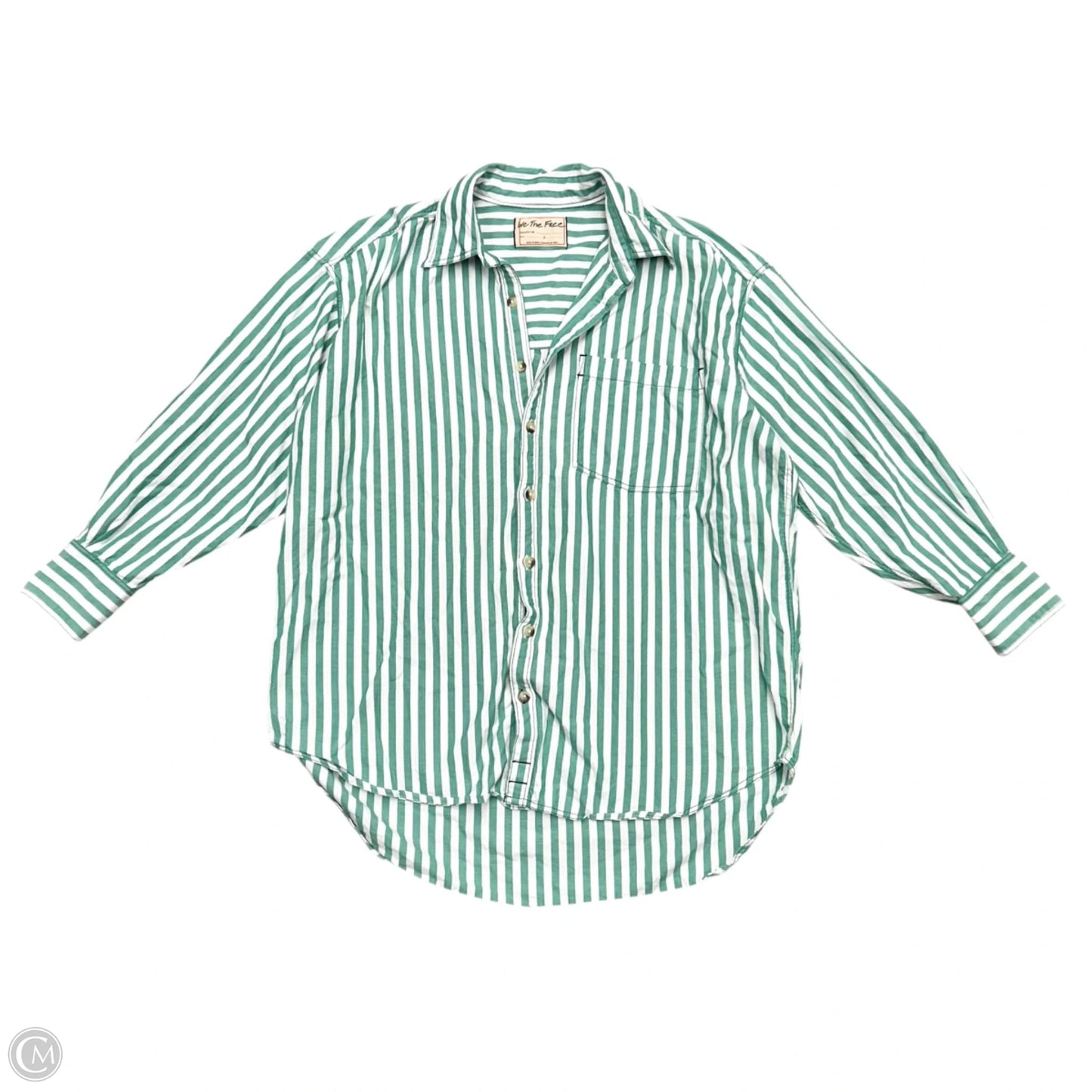 Top Long Sleeve By We The Free In Green & White, Size: S