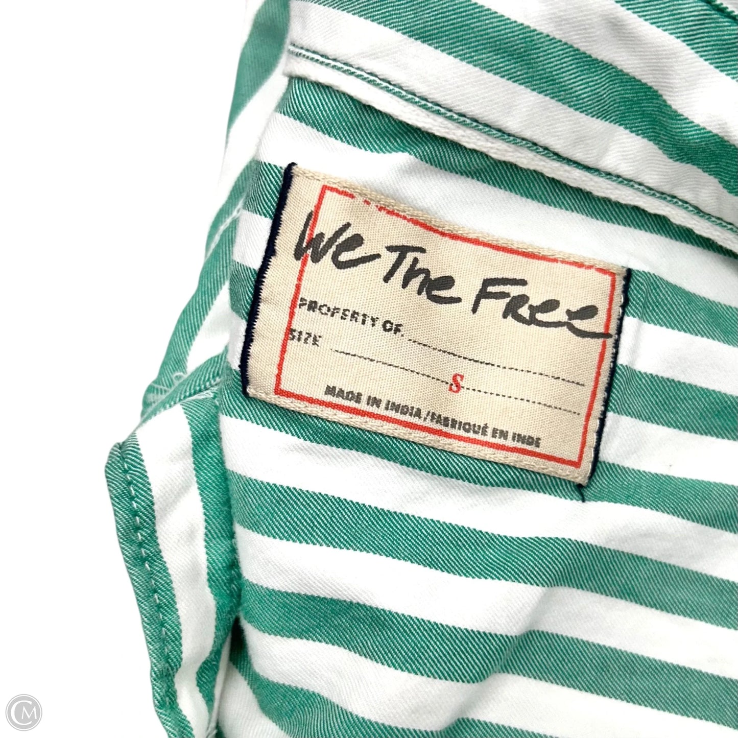 Top Long Sleeve By We The Free In Green & White, Size: S