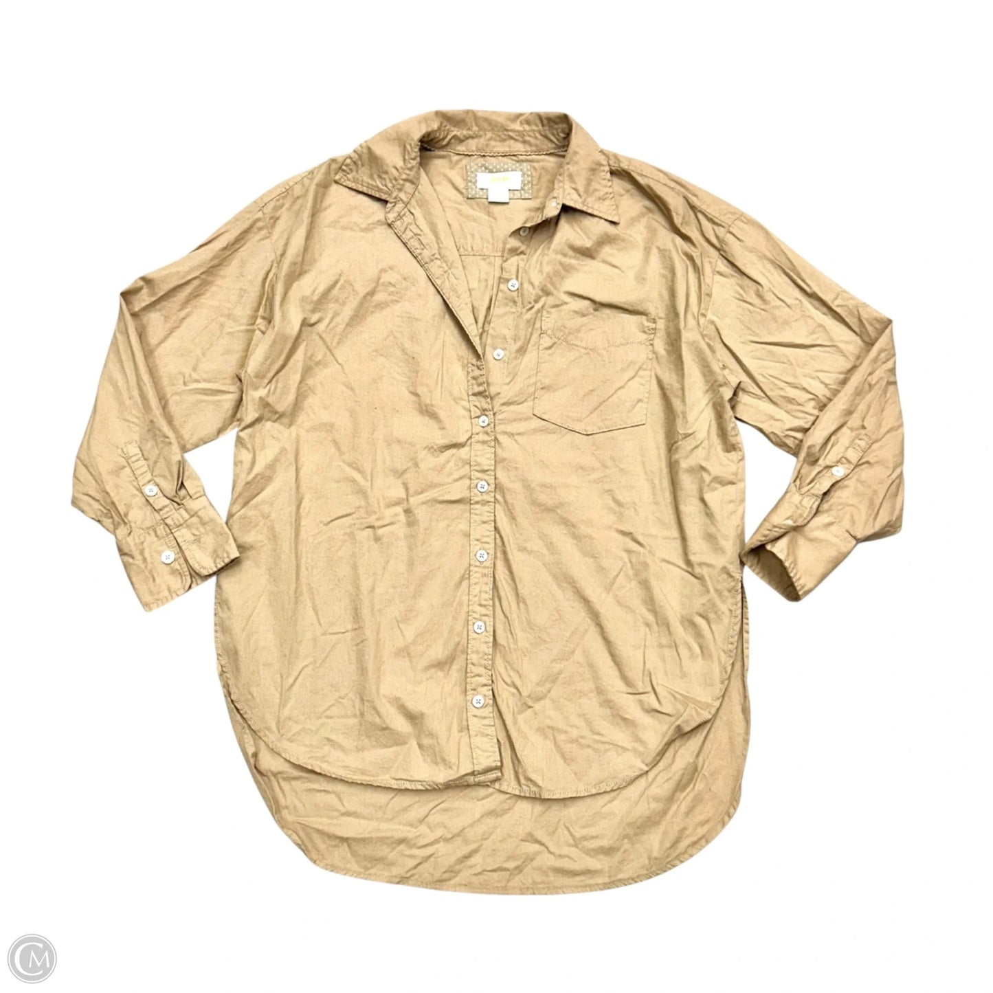 Top Long Sleeve By Maeve In Tan, Size: S