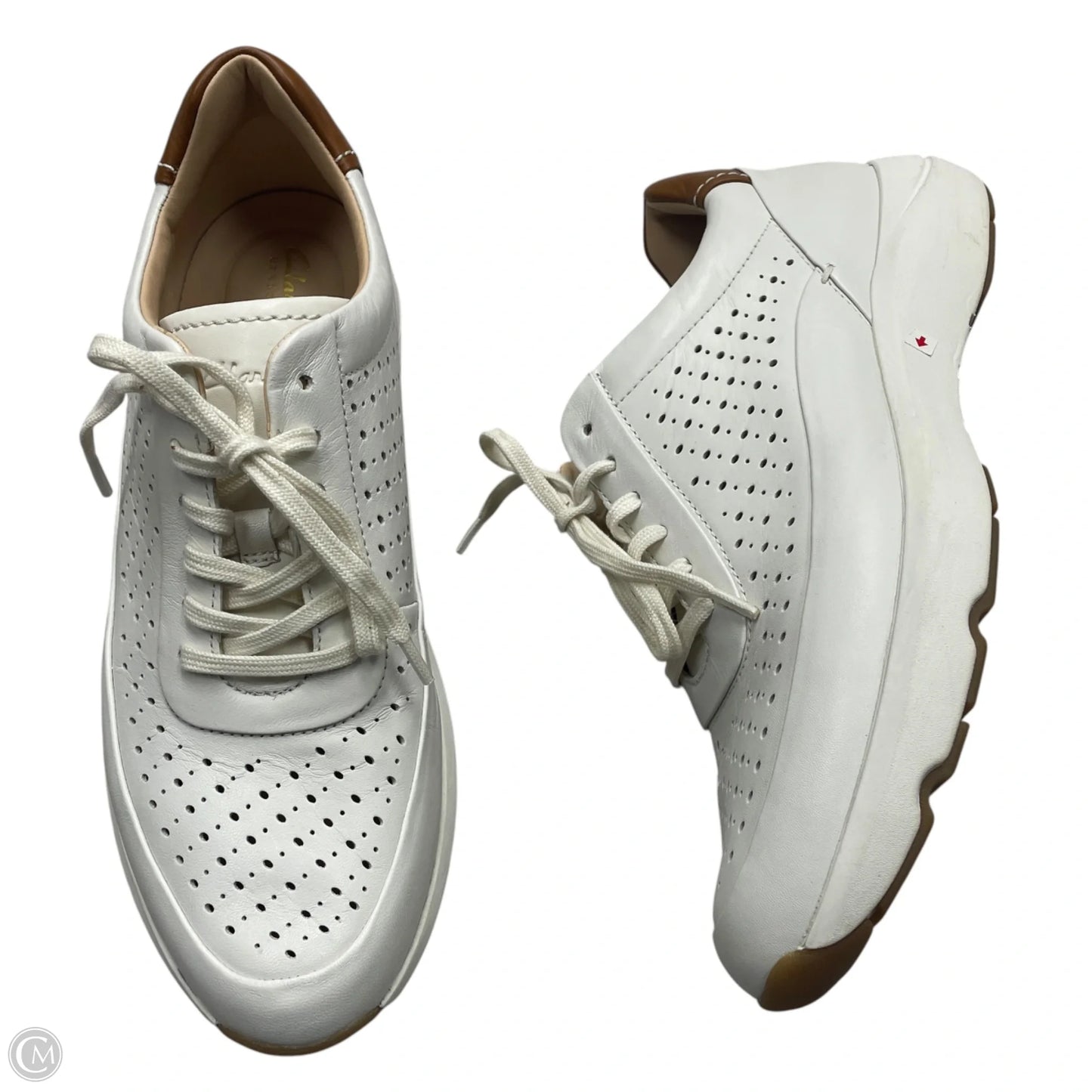 Shoes Sneakers By Clarks In Cream, Size: 12