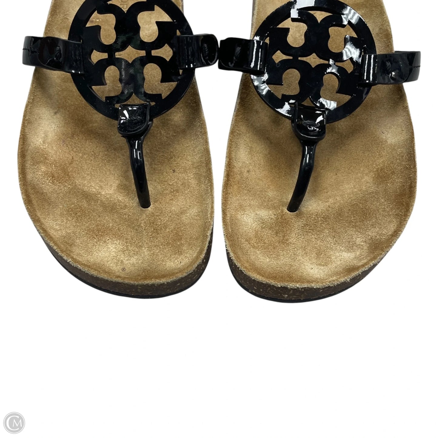 Sandals Designer By Tory Burch In Black & Tan, Size: 8.5