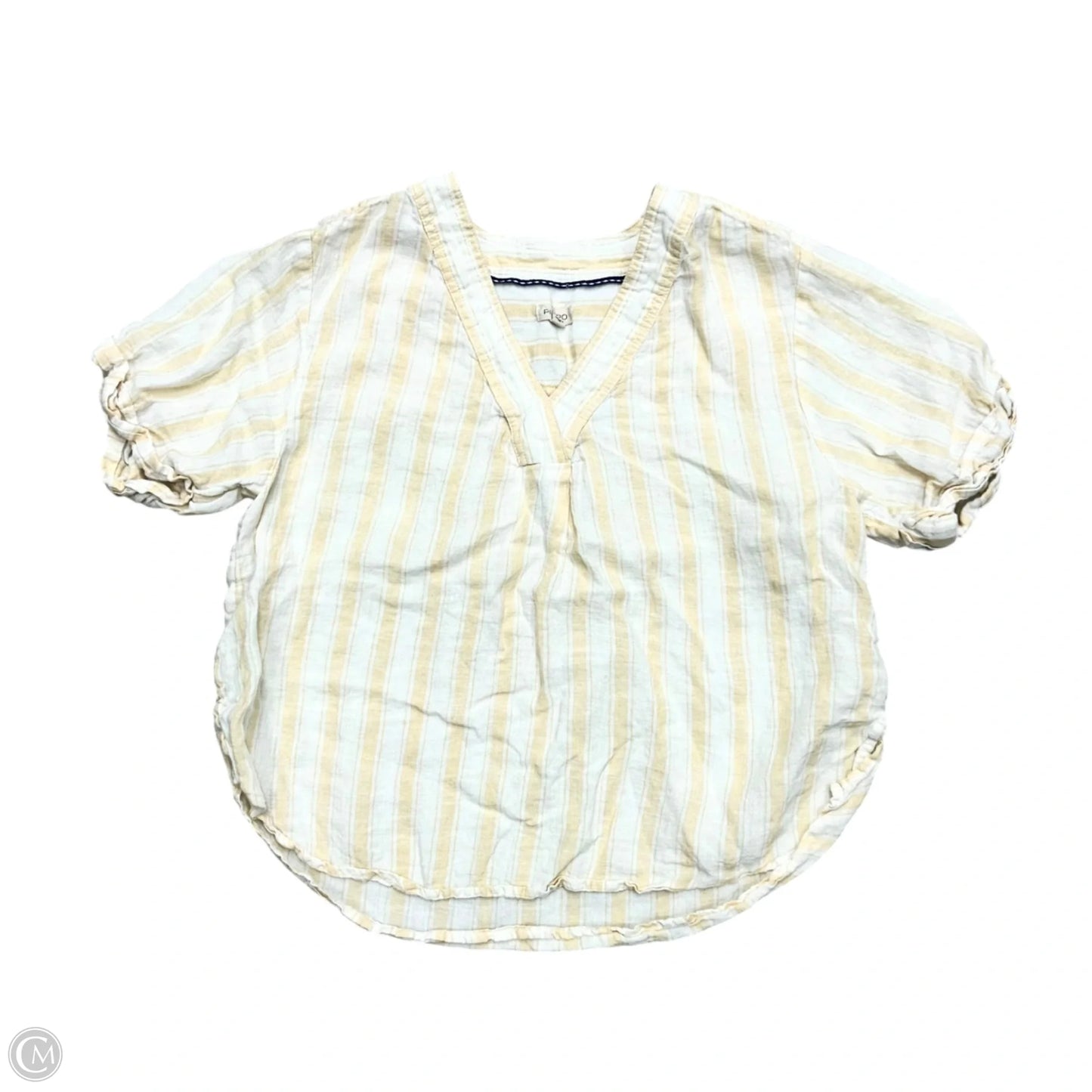 Top Short Sleeve By Pilcro In Cream & White, Size: S