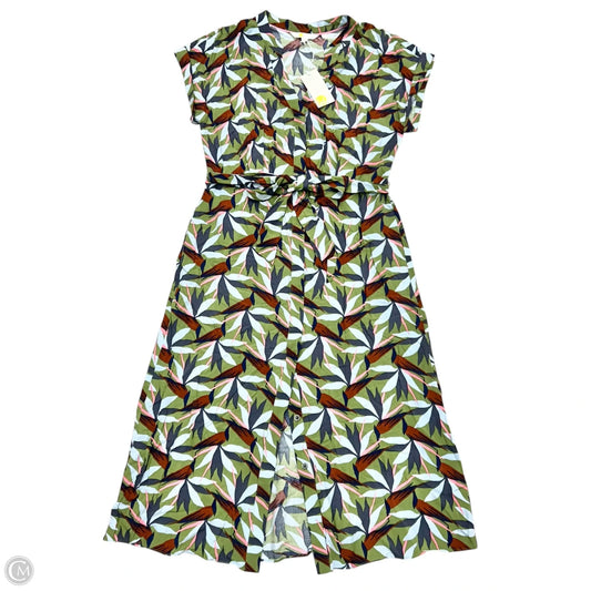 Dress Casual Midi By Boden In Green & Orange, Size: M