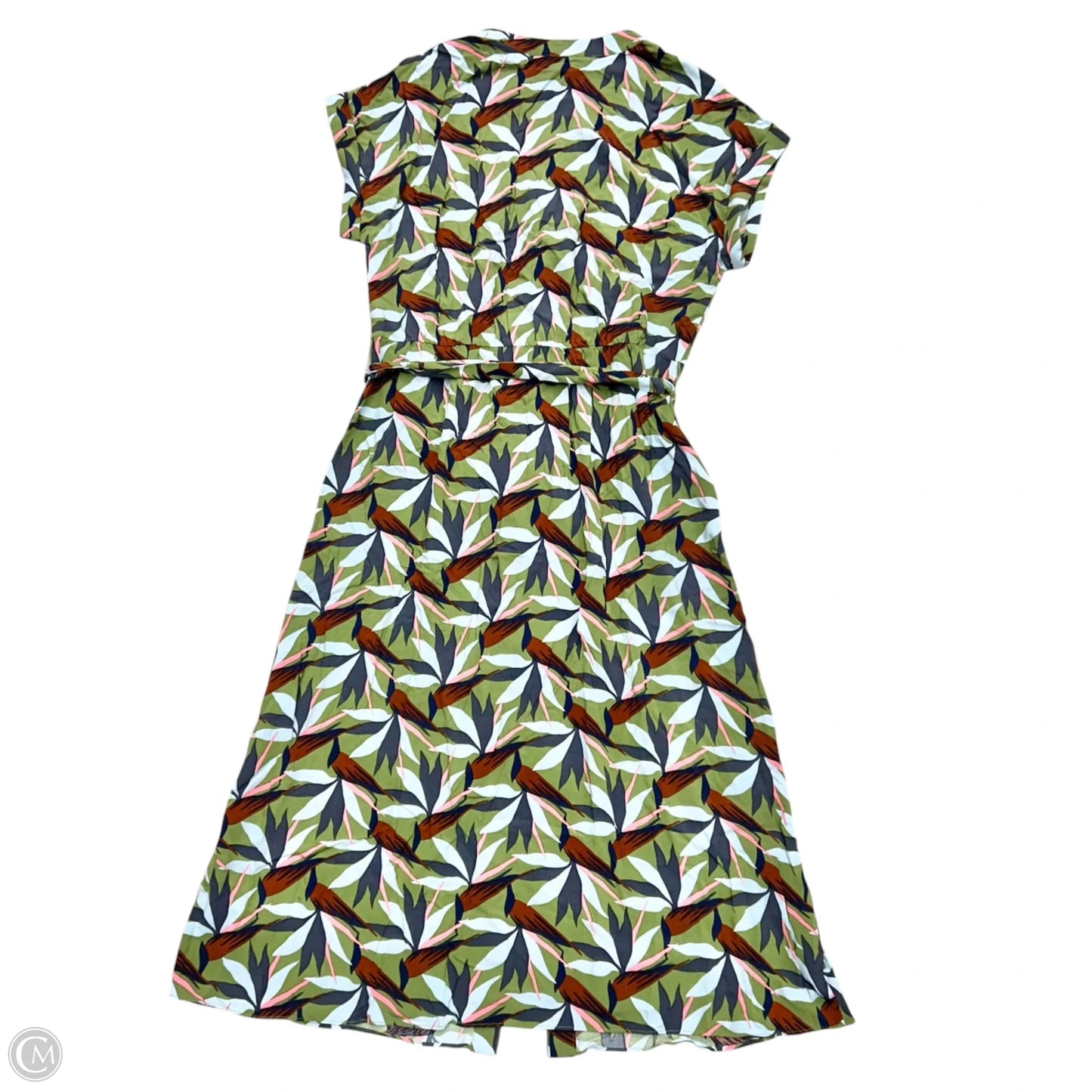 Dress Casual Midi By Boden In Green & Orange, Size: M