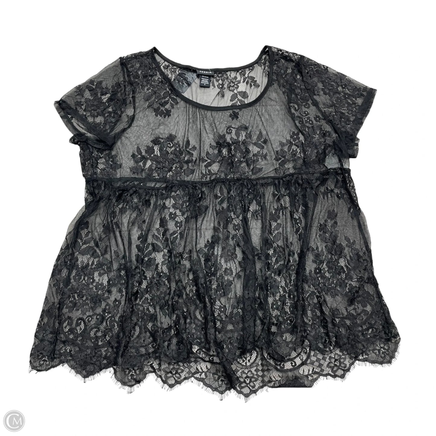 Top Short Sleeve By Torrid In Black, Size: 3x
