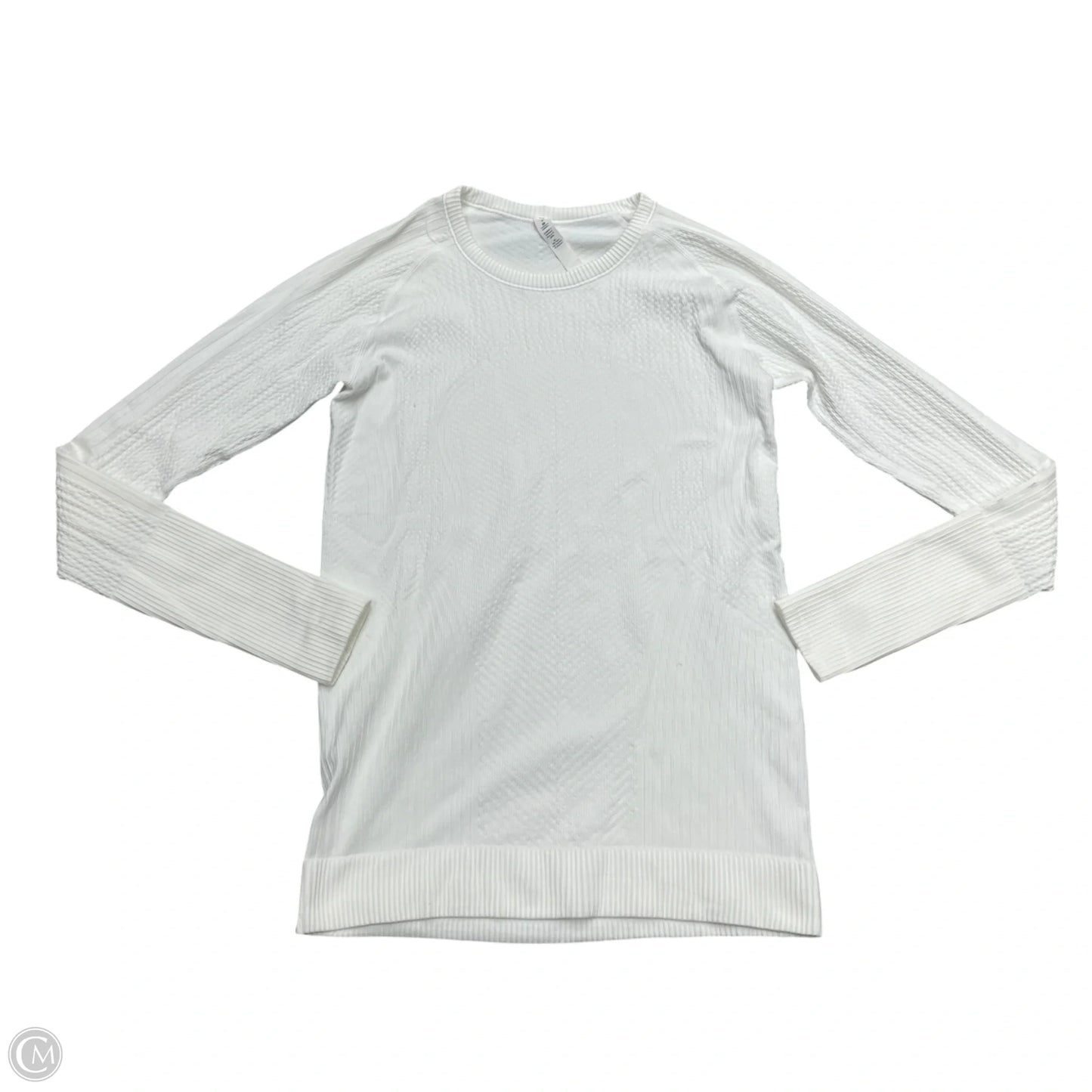 Athletic Top Long Sleeve Crewneck By Lululemon In White, Size: M