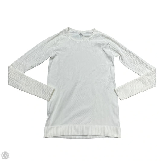 Athletic Top Long Sleeve Crewneck By Lululemon In White, Size: M
