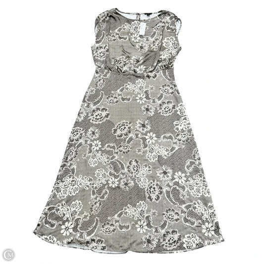 Dress Party Long By Banana Republic In Cream & Grey, Size: M