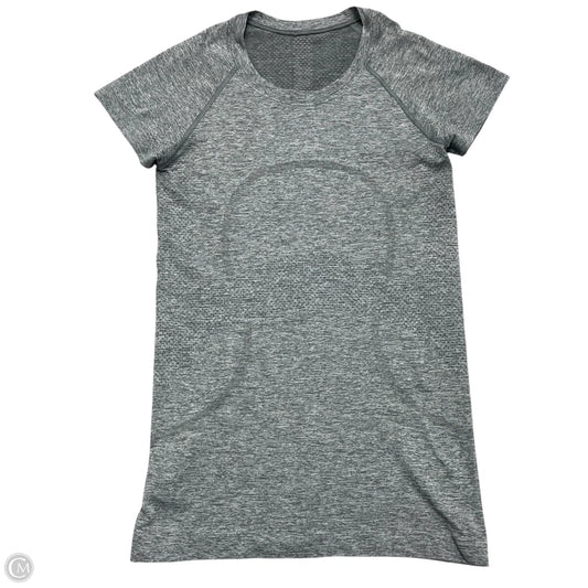 Athletic Top Short Sleeve By Lululemon In Grey, Size: S