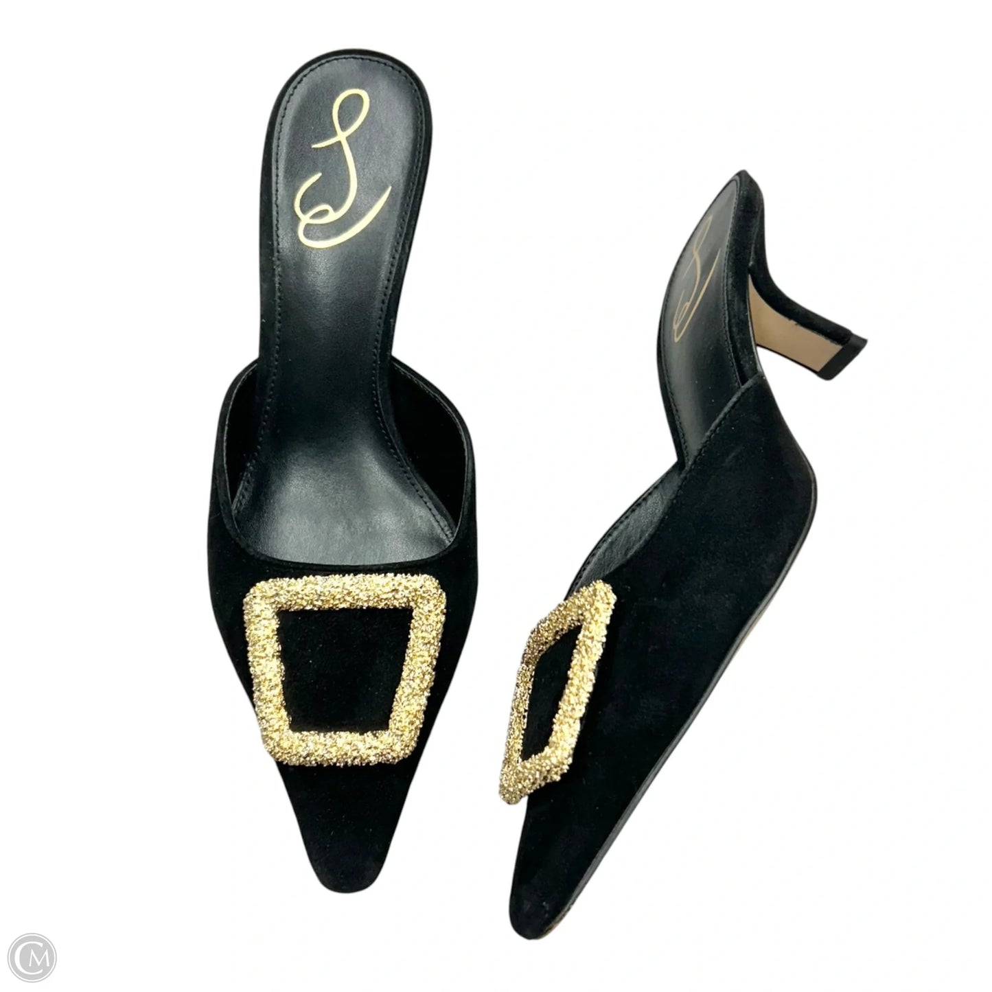 Shoes Heels Kitten By Sam Edelman In Black & Gold, Size: 6.5