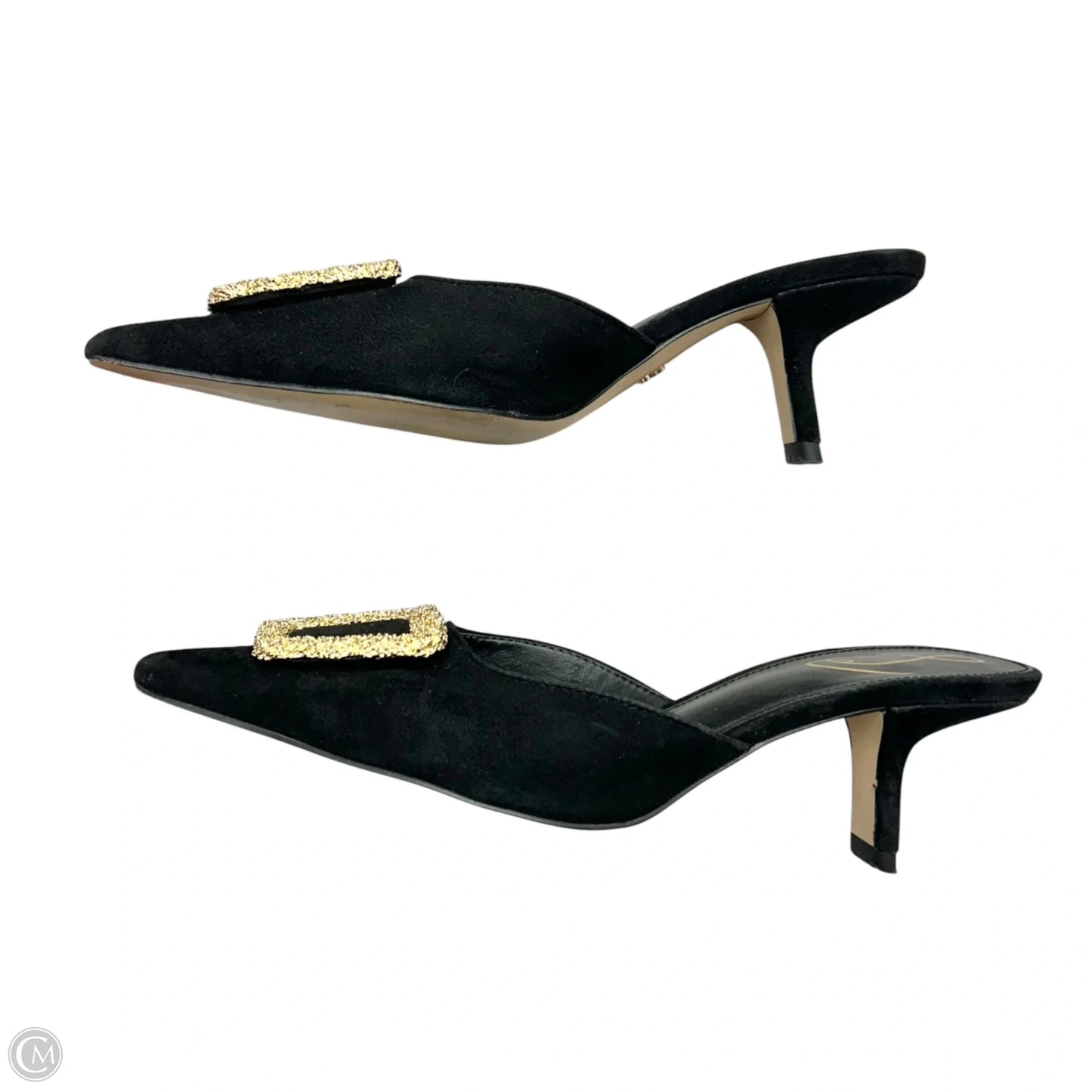 Shoes Heels Kitten By Sam Edelman In Black & Gold, Size: 6.5