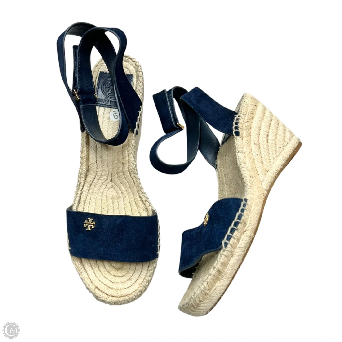 Sandals Designer By Tory Burch In Navy, Size: 9