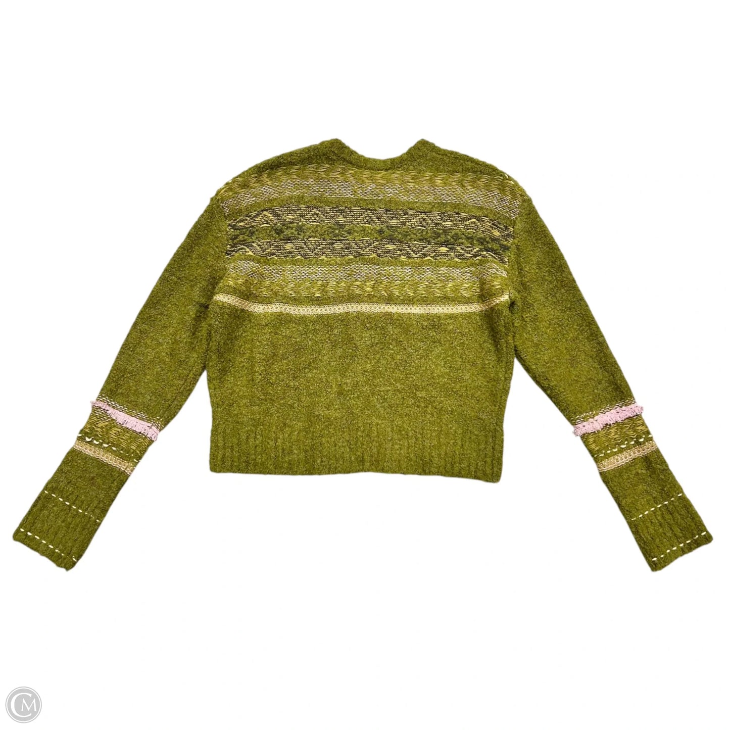 Sweater By Free People In Green & Pink, Size: M