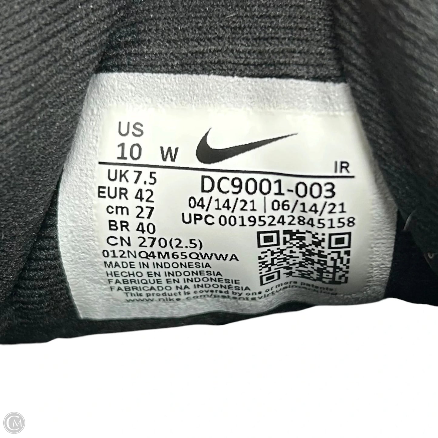 Shoes Athletic By Nike In Black & White, Size: 10