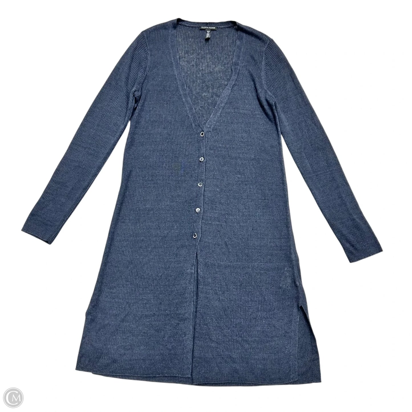 Sweater Cardigan By Eileen Fisher In Navy, Size: Xs