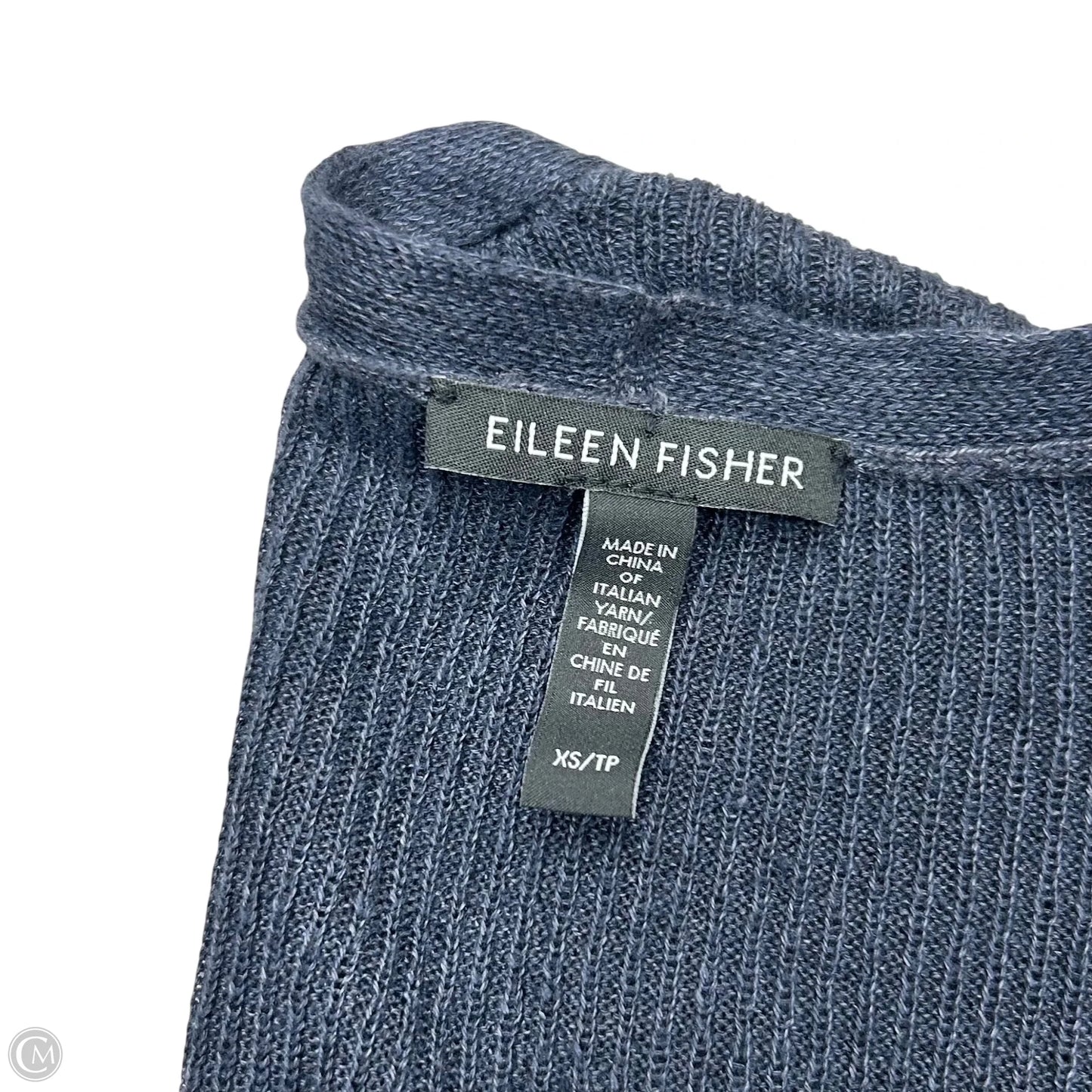 Sweater Cardigan By Eileen Fisher In Navy, Size: Xs
