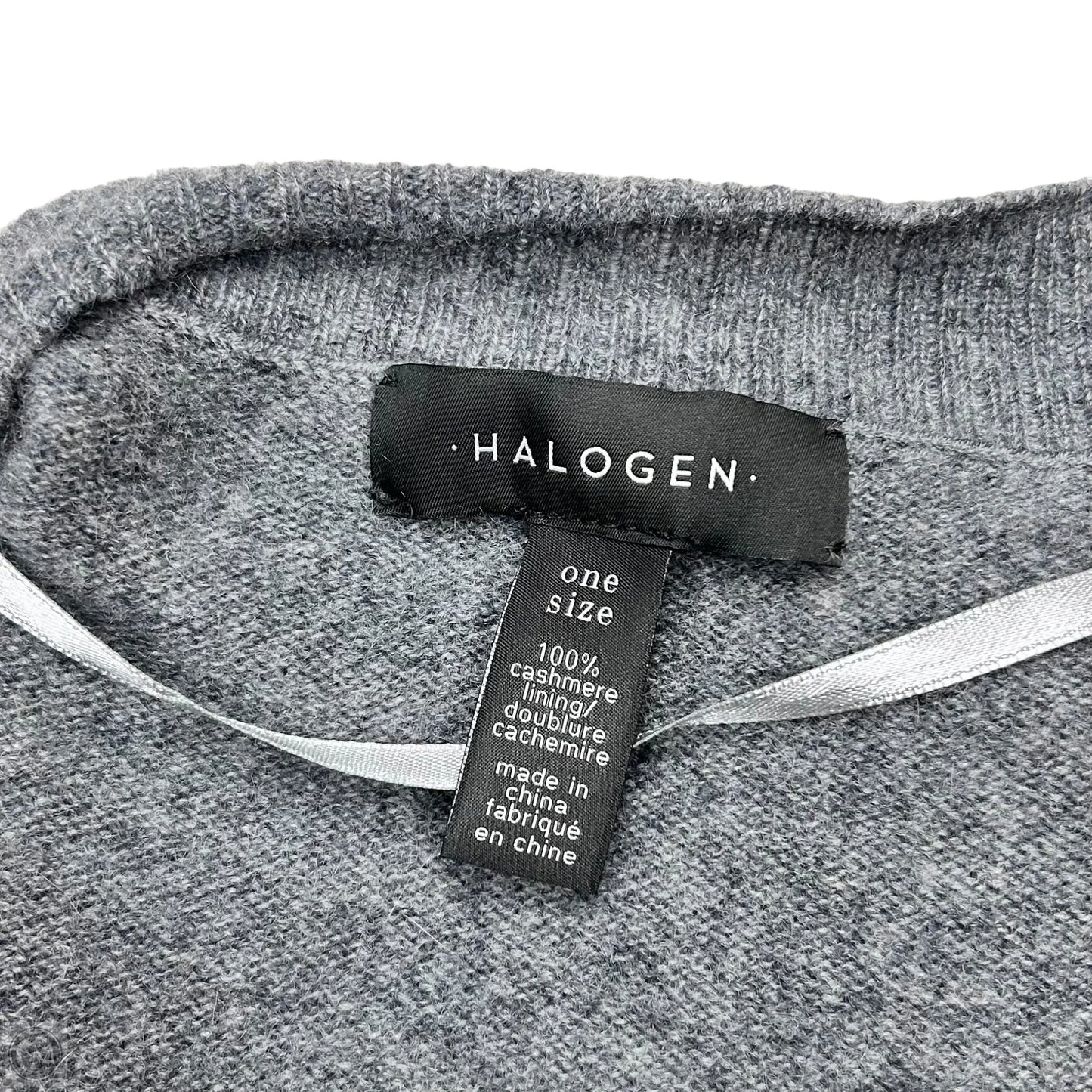 Sweater Cardigan Cashmere By Halogen In Grey, Size: Osfm