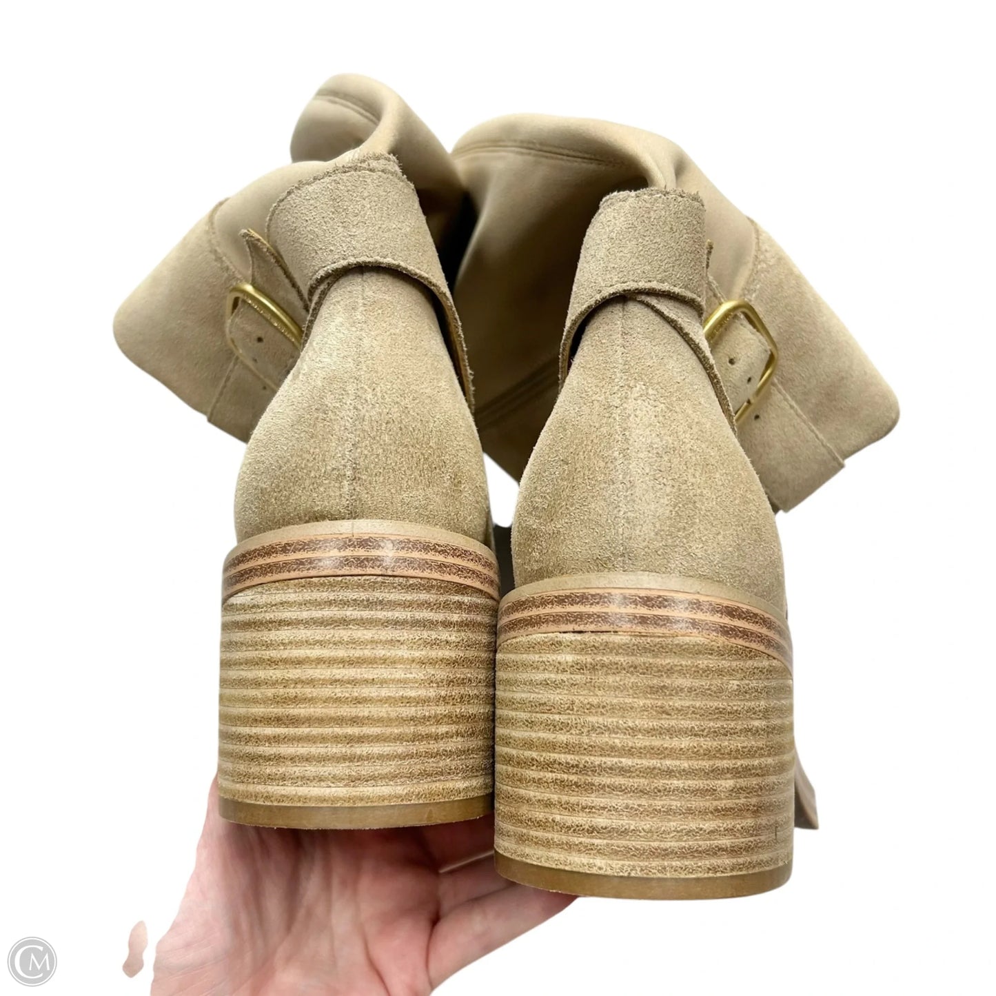 Boots Ankle Heels By Vince Camuto In Beige, Size: 7.5W