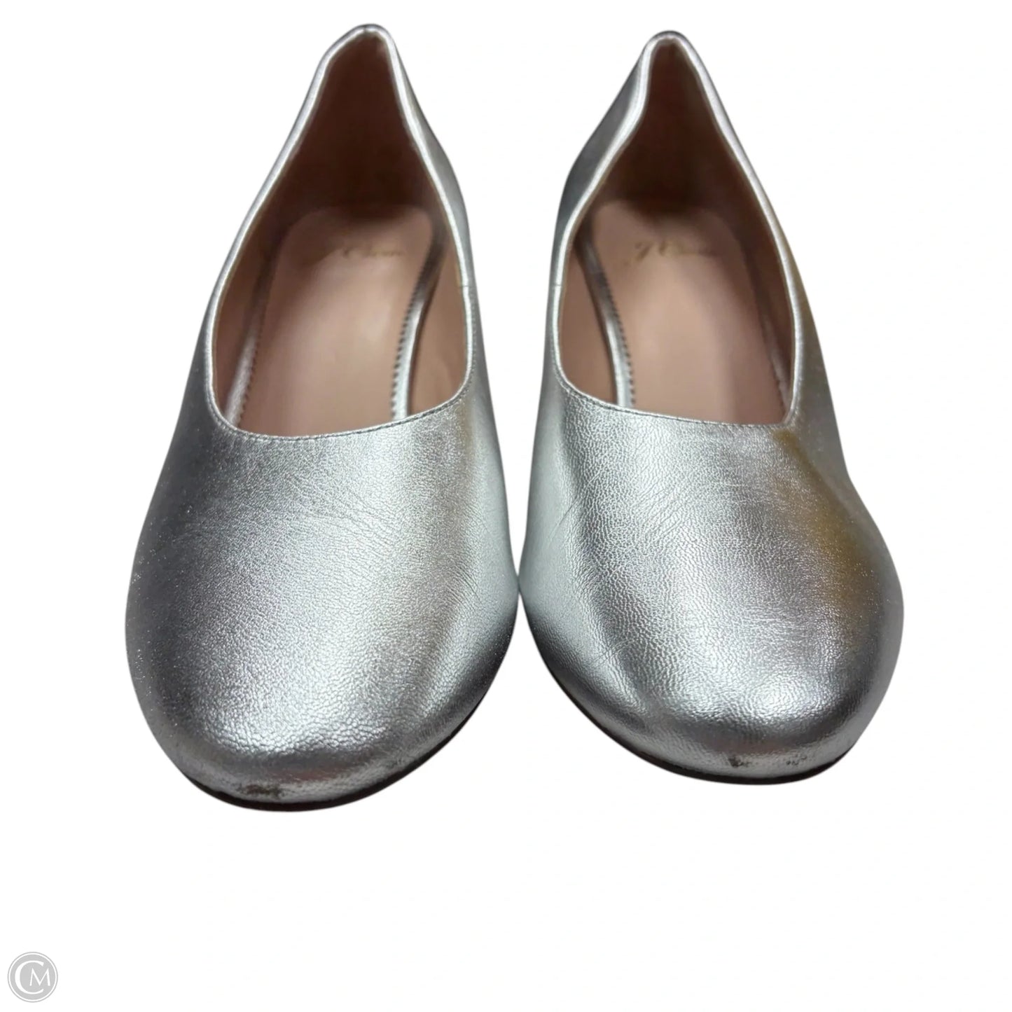 Shoes Heels Block By J. Crew In Silver, Size: 8.5