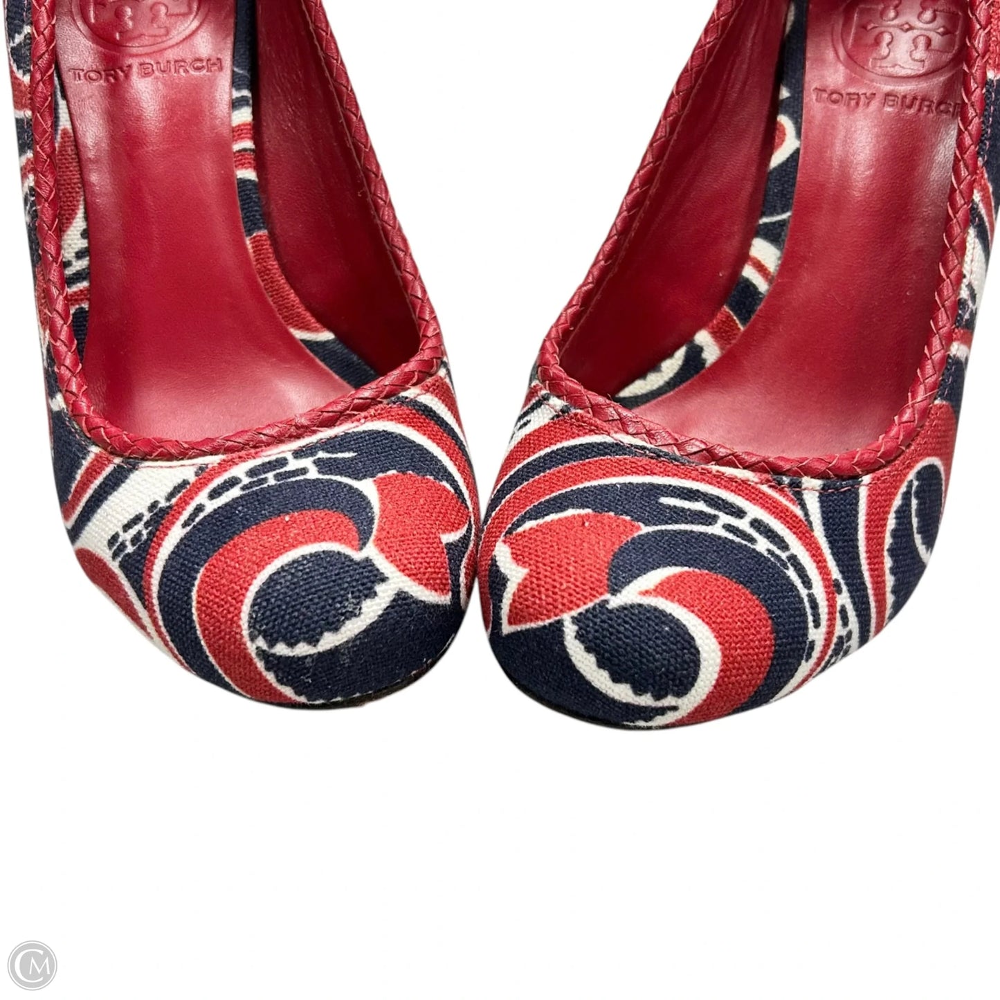 Shoes Designer By Tory Burch In Blue & Red & White, Size: 6
