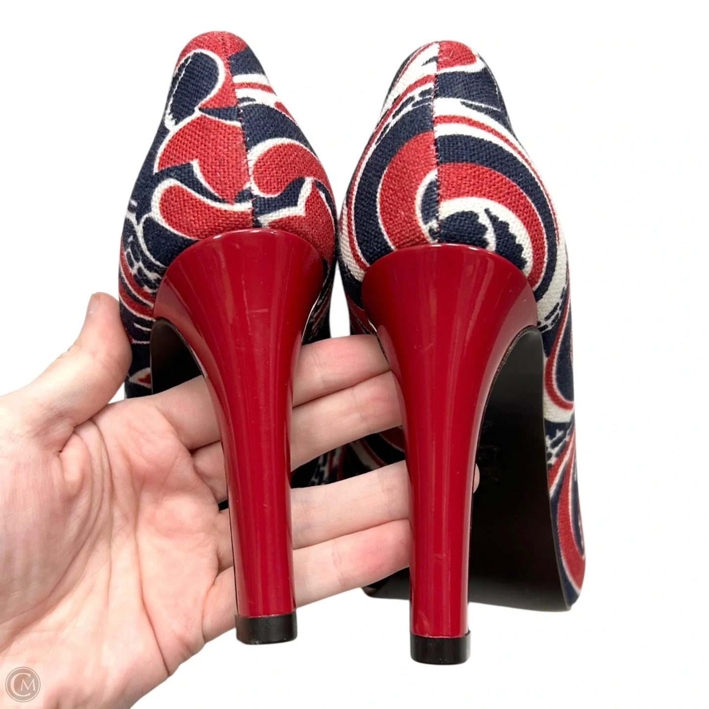 Shoes Designer By Tory Burch In Blue & Red & White, Size: 6