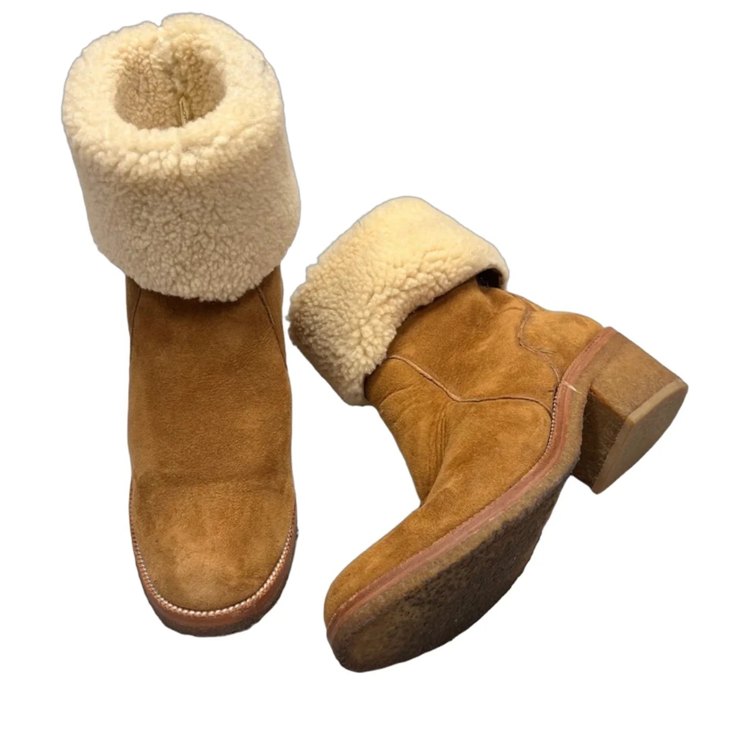 Boots Designer By Coach In Tan, Size: 7.5