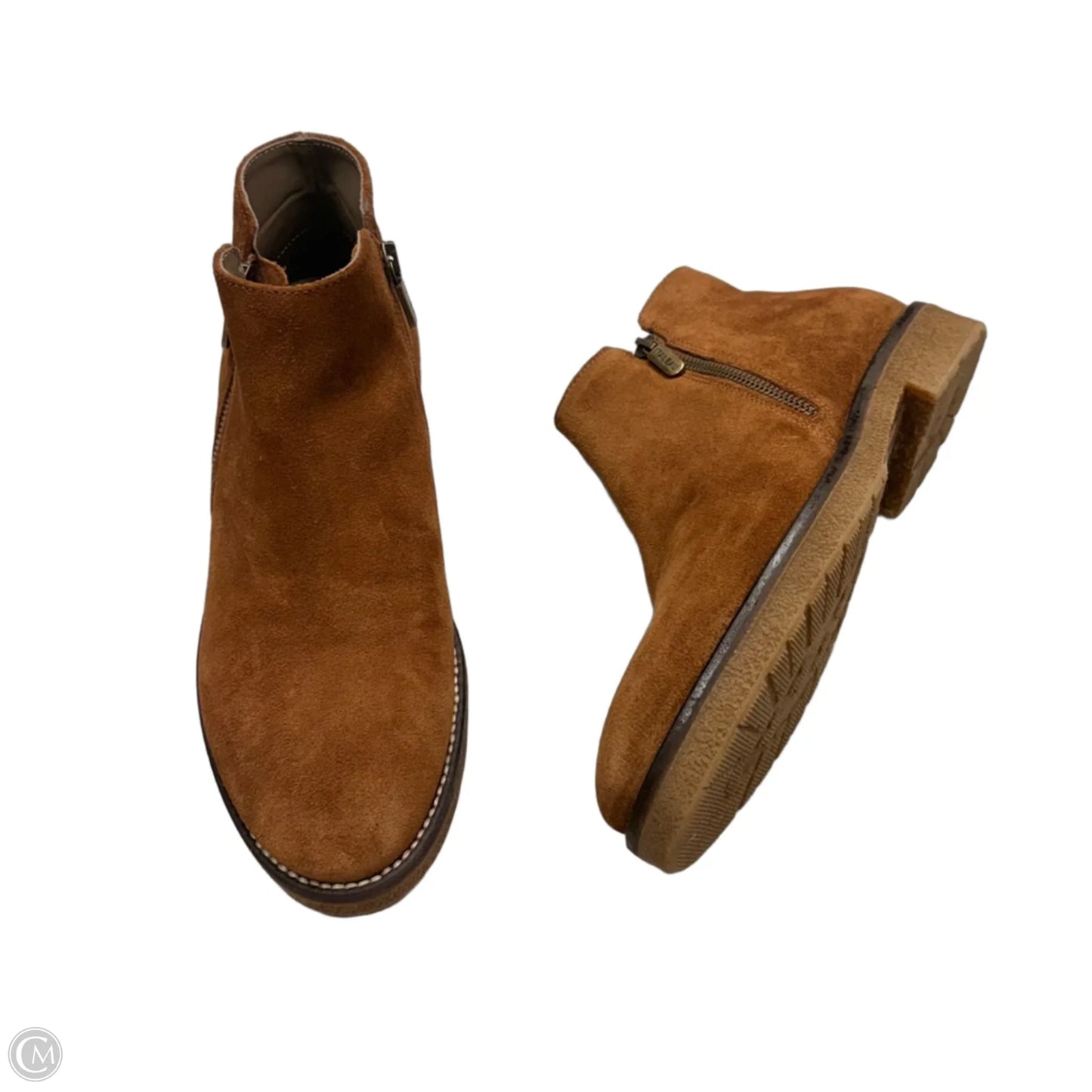 Boots Ankle Flats By Italeau In Tan, Size: 8