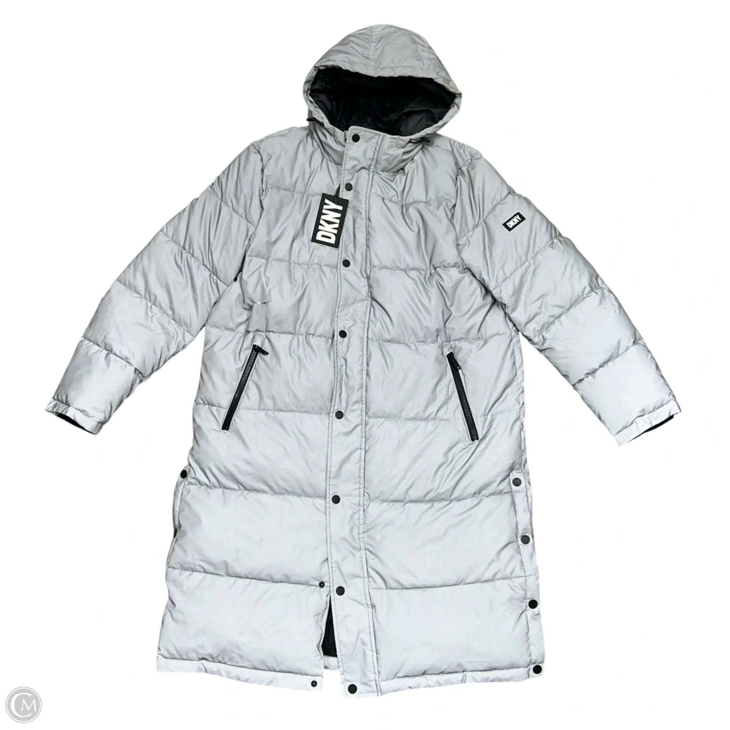 Coat Puffer & Quilted By Dkny In Grey, Size: L
