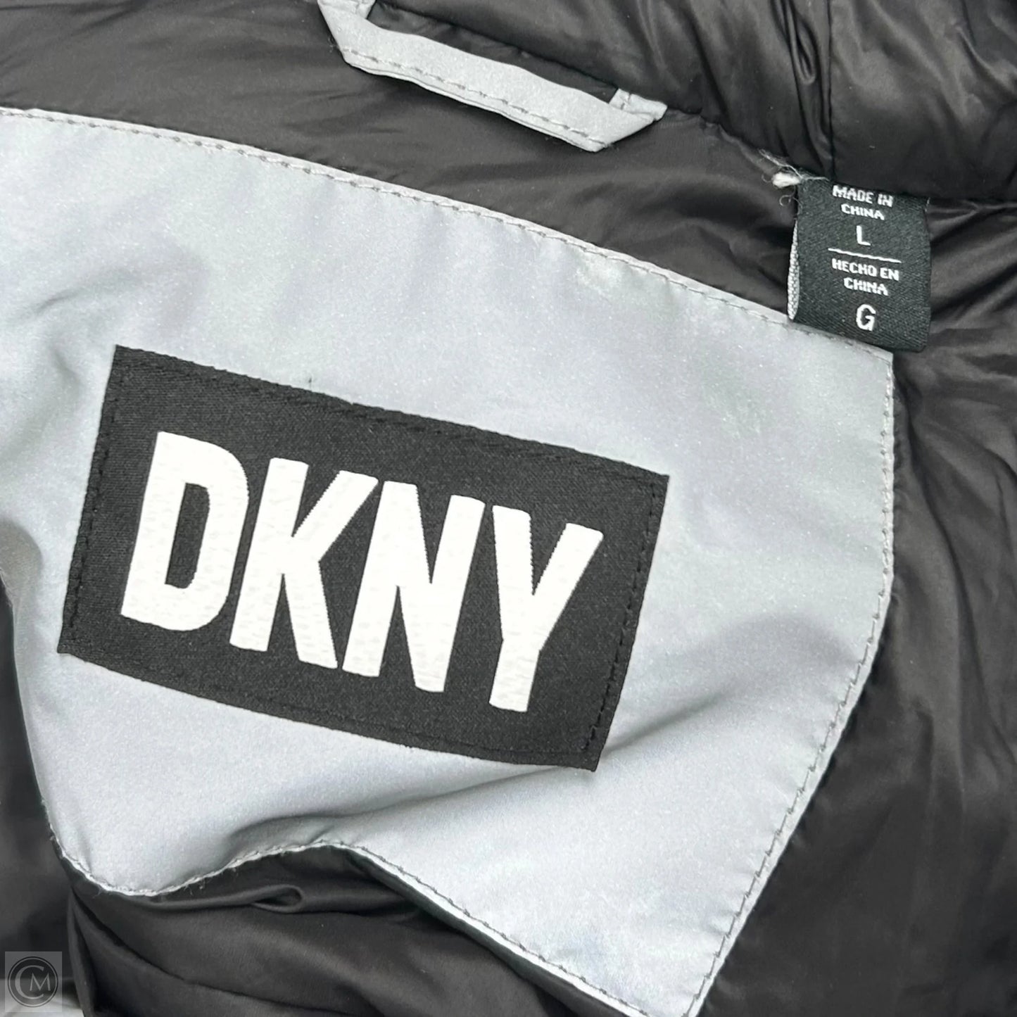 Coat Puffer & Quilted By Dkny In Grey, Size: L